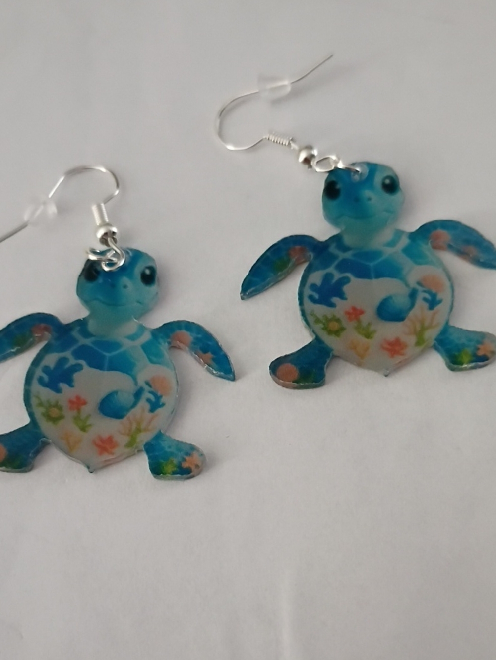 Blue Turtle Drop Earrings - Charming Ocean Motif
